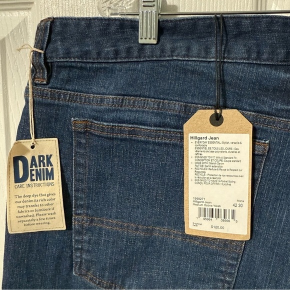 PrAna Men’s Hillgard Jeans Medium Ozone Wash Straight Leg Fit Mens 42/30 Stretch - Picture 4 of 6